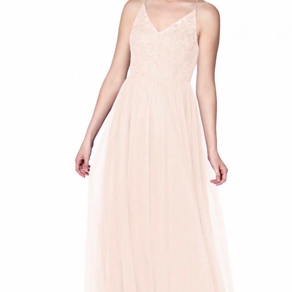 Azazie Dariela Wedding Dress Prom Fairy Hoco Blushing Pink 34 27.5 37 NWT